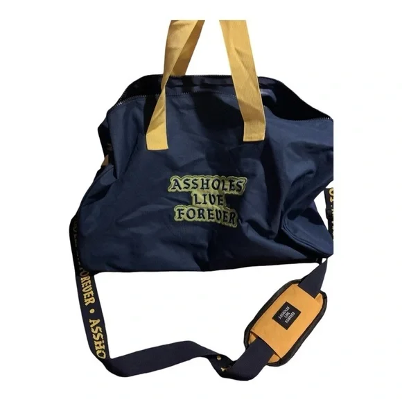 Ass Holes Live forever Emotional Baggage gym travel duffel bag adjustable strap - Picture 3 of 4